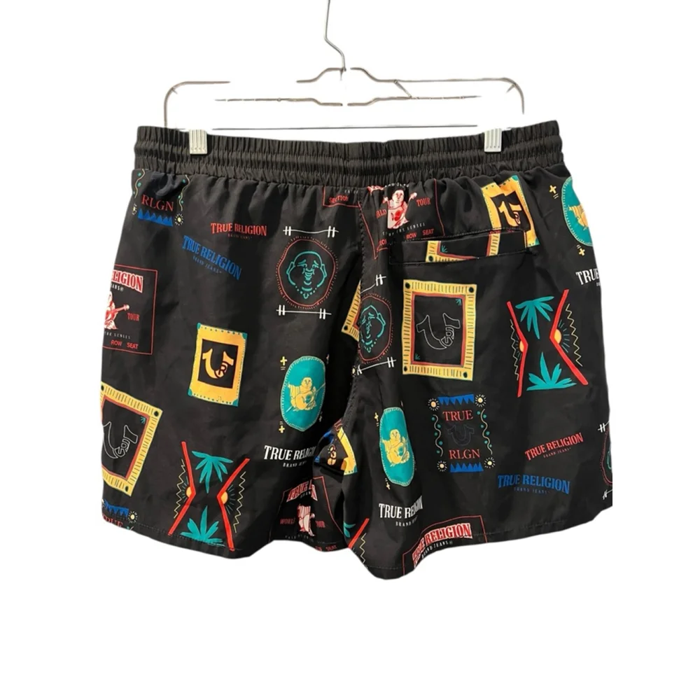 True Religion Resort Print Board Buddha Shorts Men's Size Med Swimming Trunks
